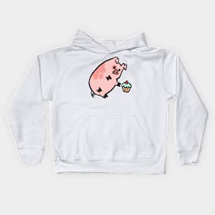 Cute Cartoon Piggy wants Muffin Kids Hoodie